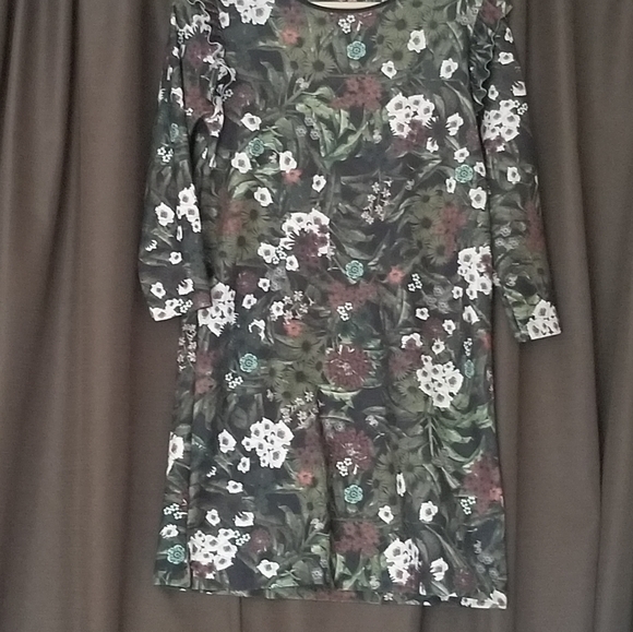 Zara green floral stretch tunic size S - Picture 1 of 3